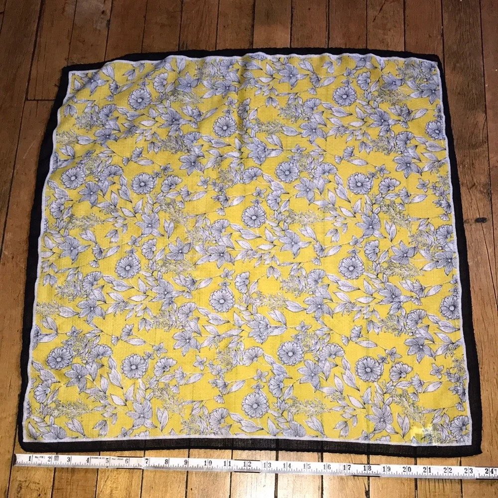 Yellow‎ Floral Scarf Wrap - Lightweight Women's Accessory